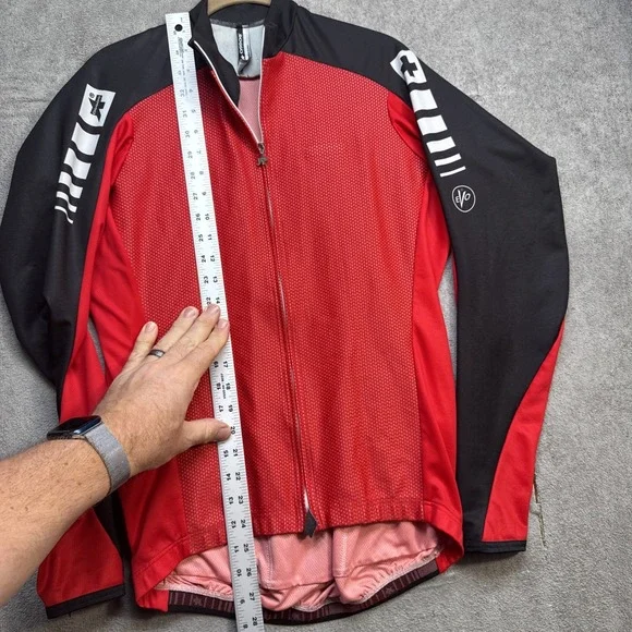 Assos Women's Red Black Full Zip Cycling Jacket XL Performance